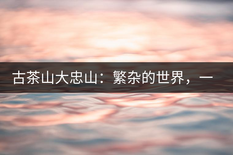 古茶山大忠山：繁雜的世界，一杯就夠了