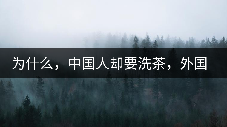 為什么，中國人卻要洗茶，外國人怎么不洗？