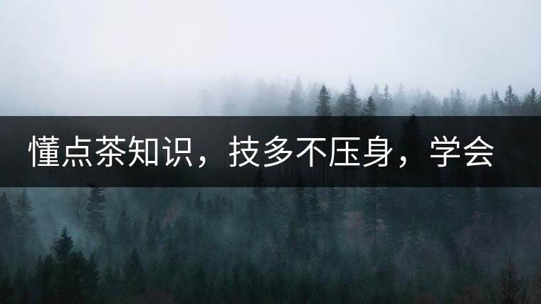 懂點茶知識，技多不壓身，學會這些秒變茶藝高手