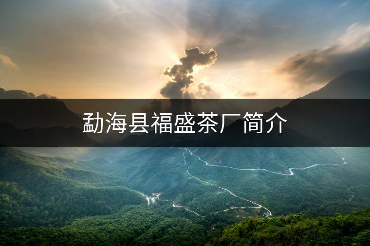 勐海縣福盛茶廠簡(jiǎn)介