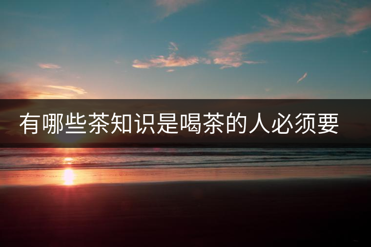 有哪些茶知識(shí)是喝茶的人必須要懂的？