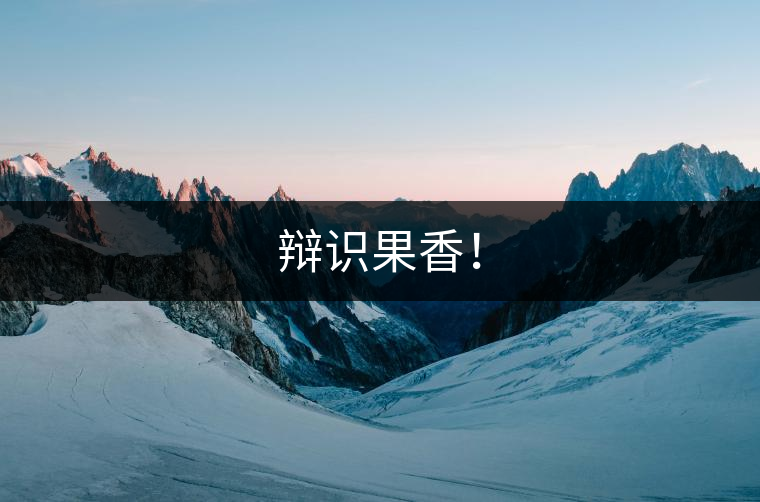 辯識(shí)果香！