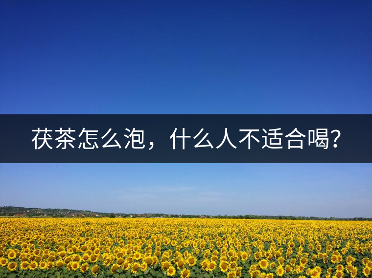 茯茶怎么泡，什么人不適合喝？