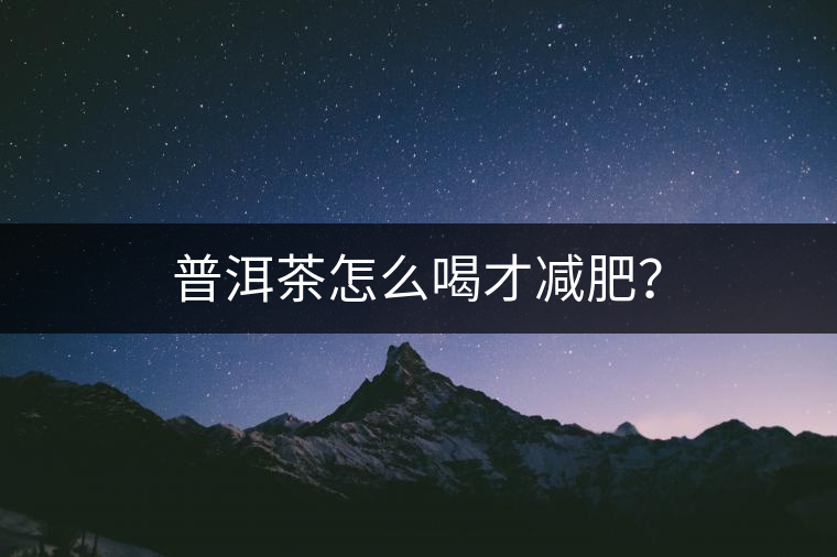 普洱茶怎么喝才減肥？
