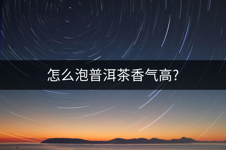 怎么泡普洱茶香氣高?