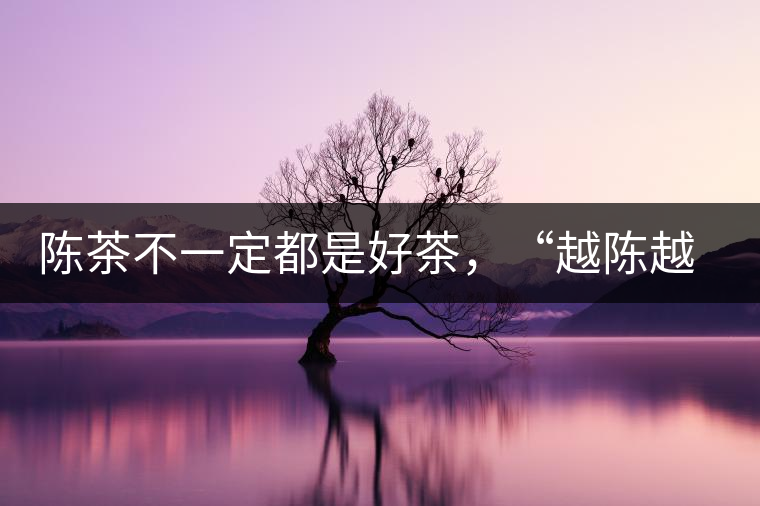 陳茶不一定都是好茶，“越陳越香”也要看茶種類！