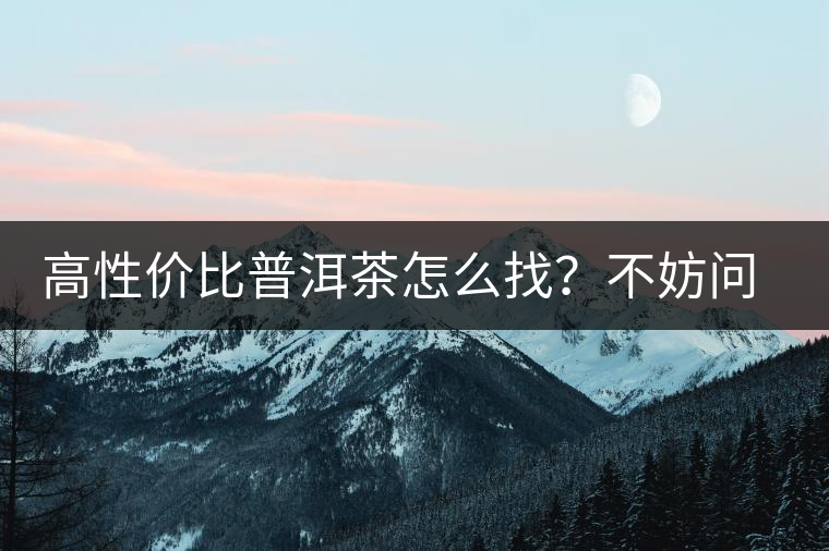 高性價比普洱茶怎么找？不妨問問你的舌尖