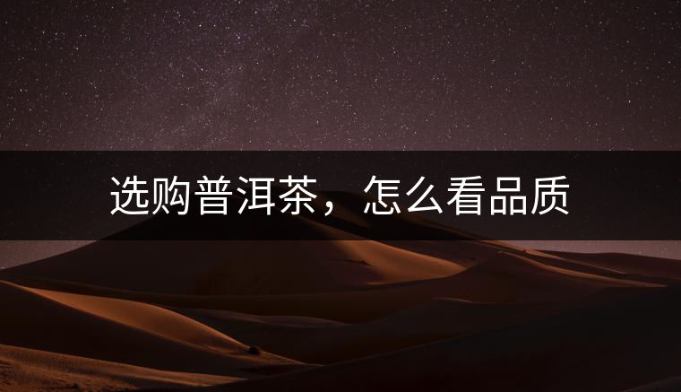 選購普洱茶，怎么看品質(zhì)