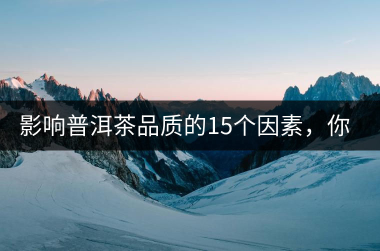 影響普洱茶品質(zhì)的15個(gè)因素，你知道幾個(gè)？