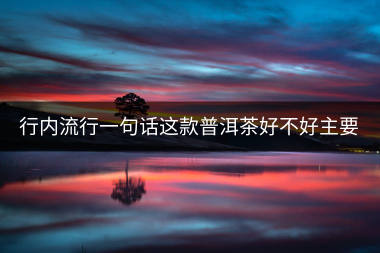 行內(nèi)流行一句話這款普洱茶好不好主要還看尾水，雖然比較片面但是也有一定道理。