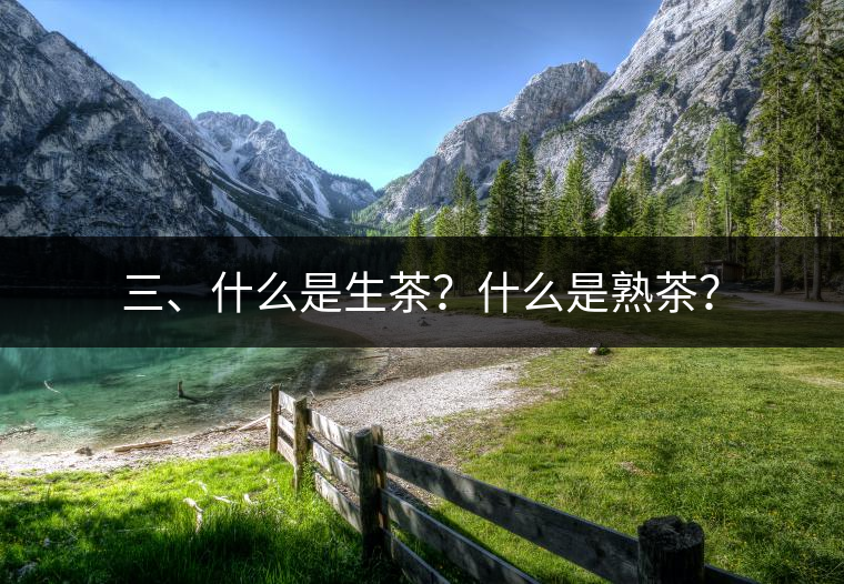 三、什么是生茶？什么是熟茶？