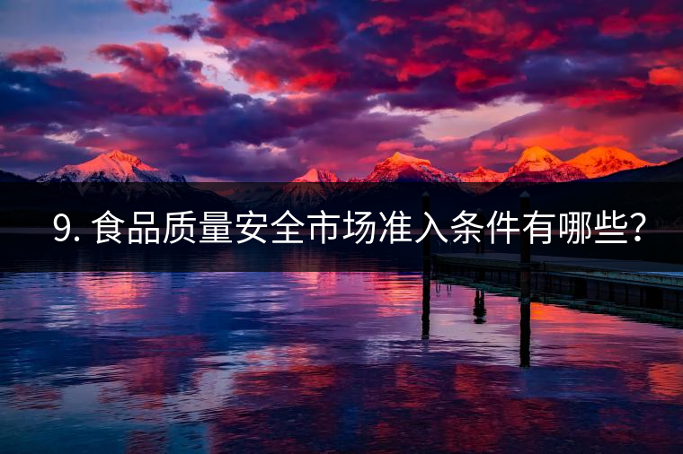 ? 9. 食品質(zhì)量安全市場準(zhǔn)入條件有哪些？