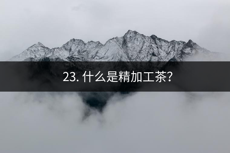 ? 23. 什么是精加工茶？