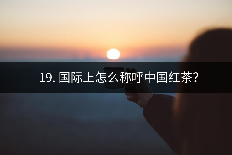 ? 19. 國際上怎么稱呼中國紅茶？