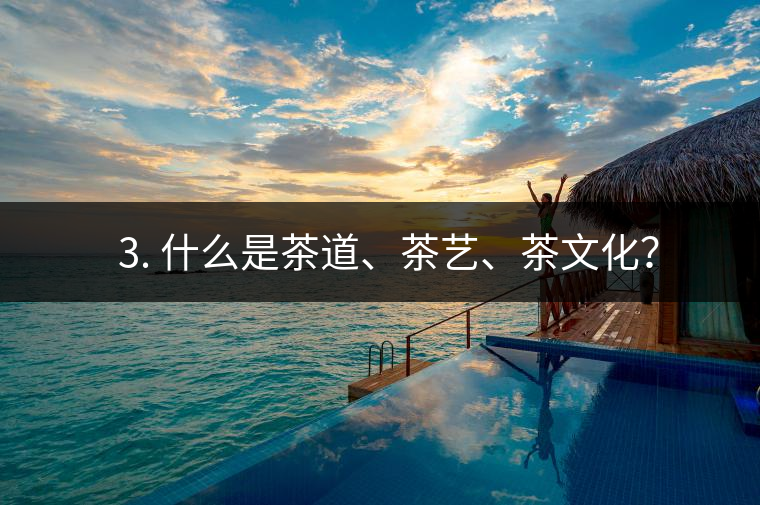 ? 3. 什么是茶道、茶藝、茶文化？