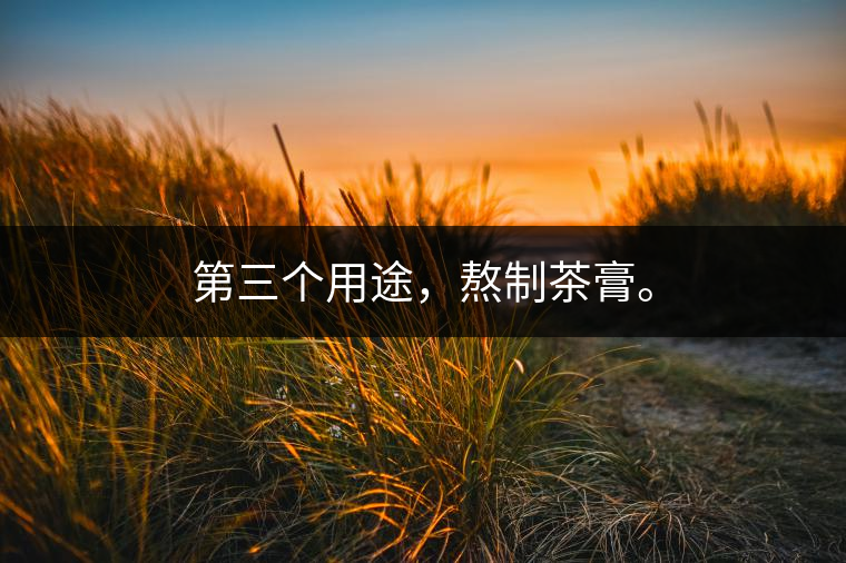 第三個(gè)用途，熬制茶膏。